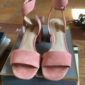 GUC Louise et Cie Ankle Wrap Suede Sandals